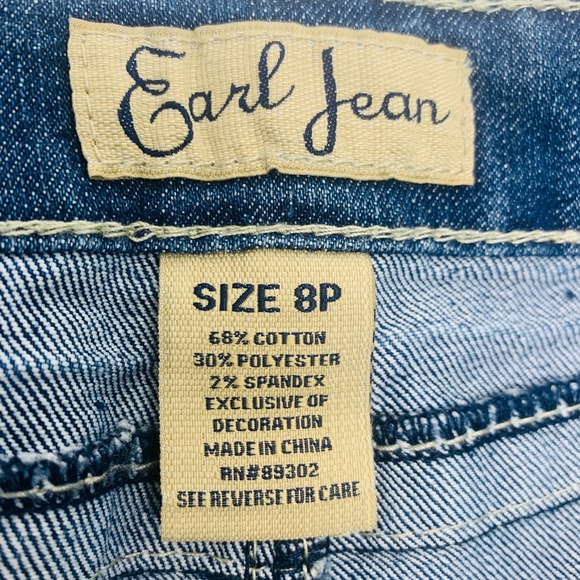 Earl Jean Womens 8P Blue Capri Stretch Med Wash - Picture 5 of 10